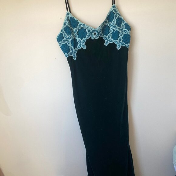 Zara Women's Green and Blue Dress - Picture 3 of 5